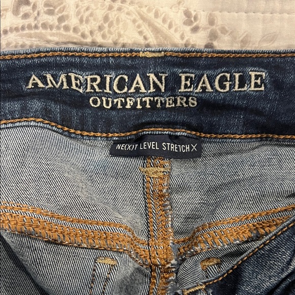 American Eagle Outfitters Ripped Jean Shorts - Dark Blue - Picture 5 of 6
